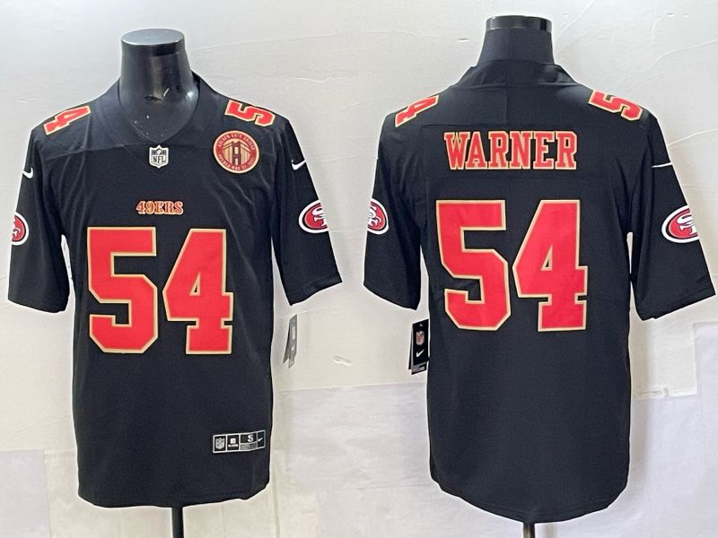 Men San Francisco 49ers #54 Warner Black gold Nike Limited NFL 2025 Jersey style 07->san francisco 49ers->NFL Jersey